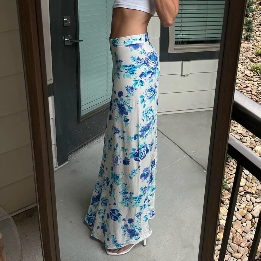 Olivaceous floral maxi skirt - Picture 4 of 5